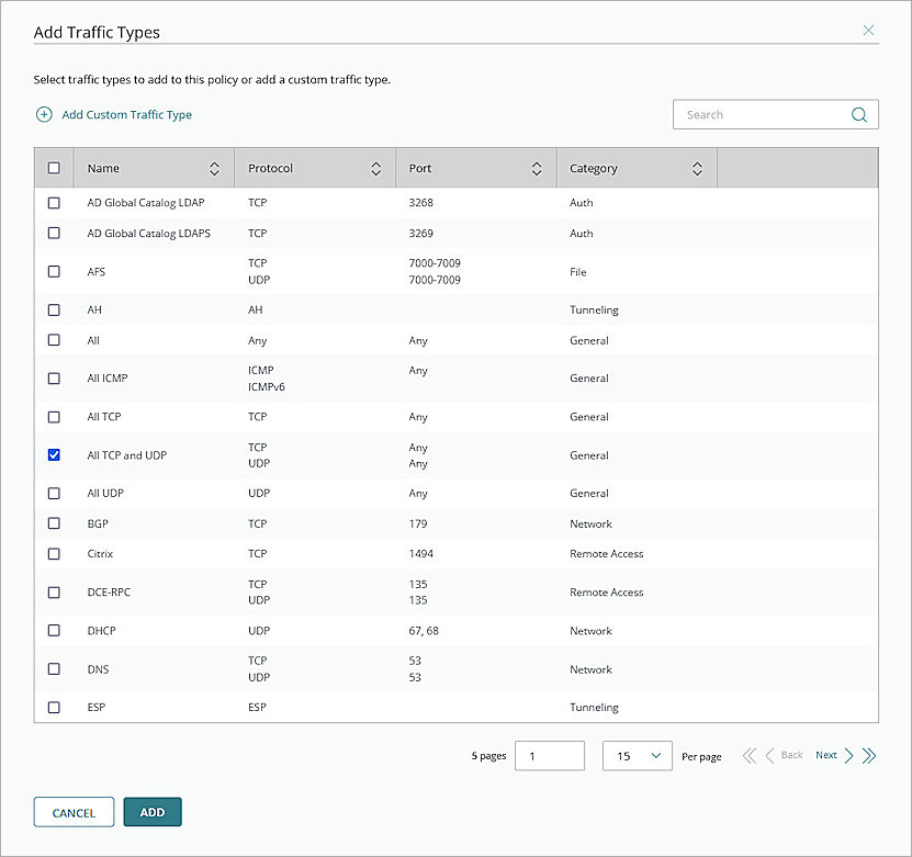 Screenshot of Cloud-Firebox, Configure Outbound Policy 3